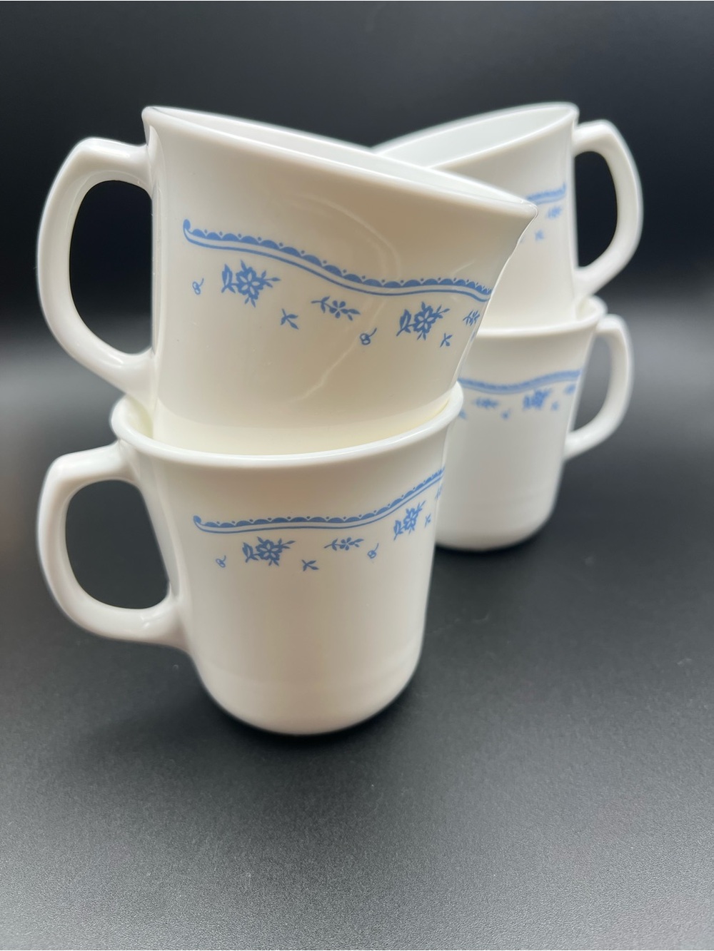 ☕️ Vintage Corelle Morning Blue Coffee Mugs - Set of 4
